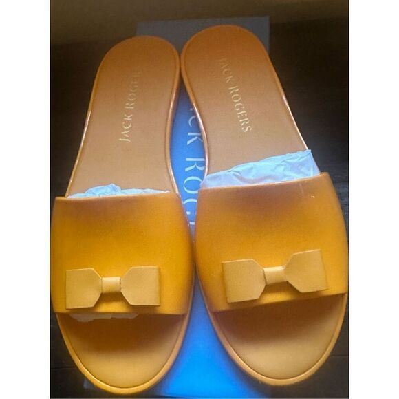 Jack Rogers Mango Patricia Bow Jelly Slide Sandals Sz 10 BNIB yellow - Picture 5 of 10